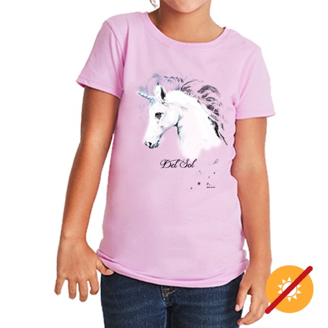 Girls Crew Tee - Unicorn - Lilac by DelSol for Women - 1 Pc T-Shirt (YXS)