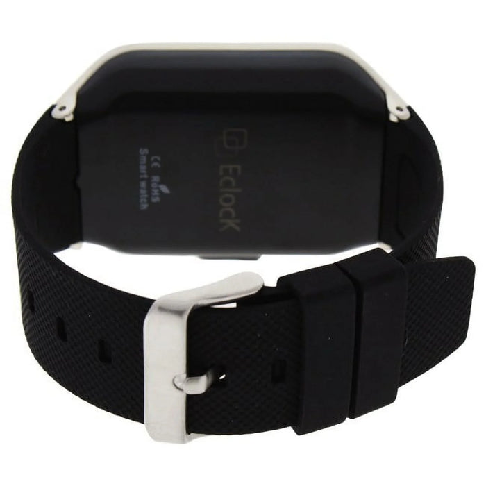 EK-D1 Montre Connectee Silver/Black Silicone Strap Smart Watch by Eclock for Unisex - 1 Pc Watch