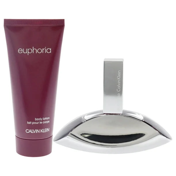 Euphoria de Calvin Klein pour femme - Coffret 2 pièces Spray EDP 1,7 oz, Lotion pour la peau sensuelle 3,4 oz