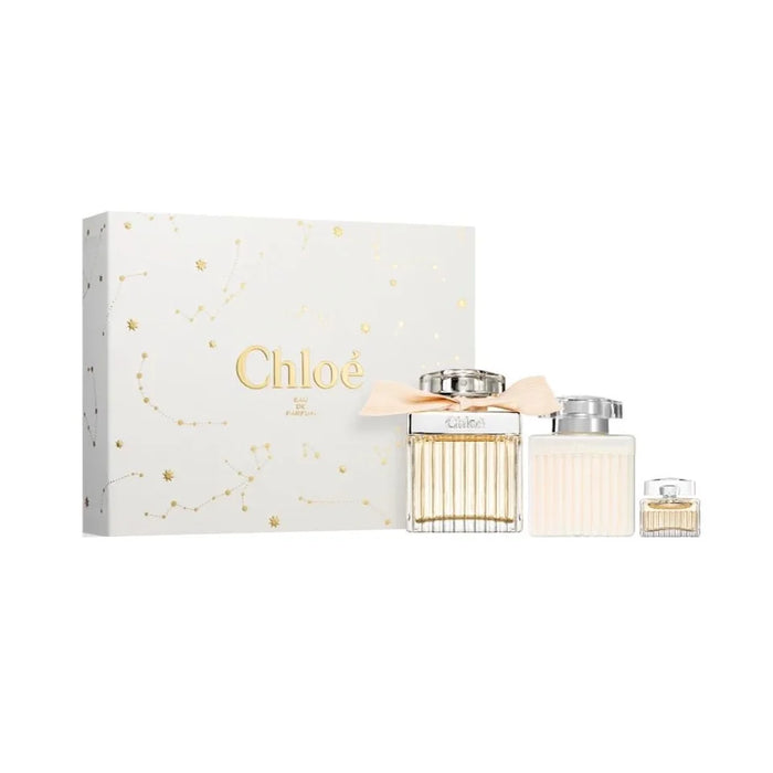 Chloe by Chloe pour femme - Coffret 3 pièces Spray EDP 2,5 oz, Splash EDP 0,16 oz (Mini), Lotion pour le corps 3,4 oz