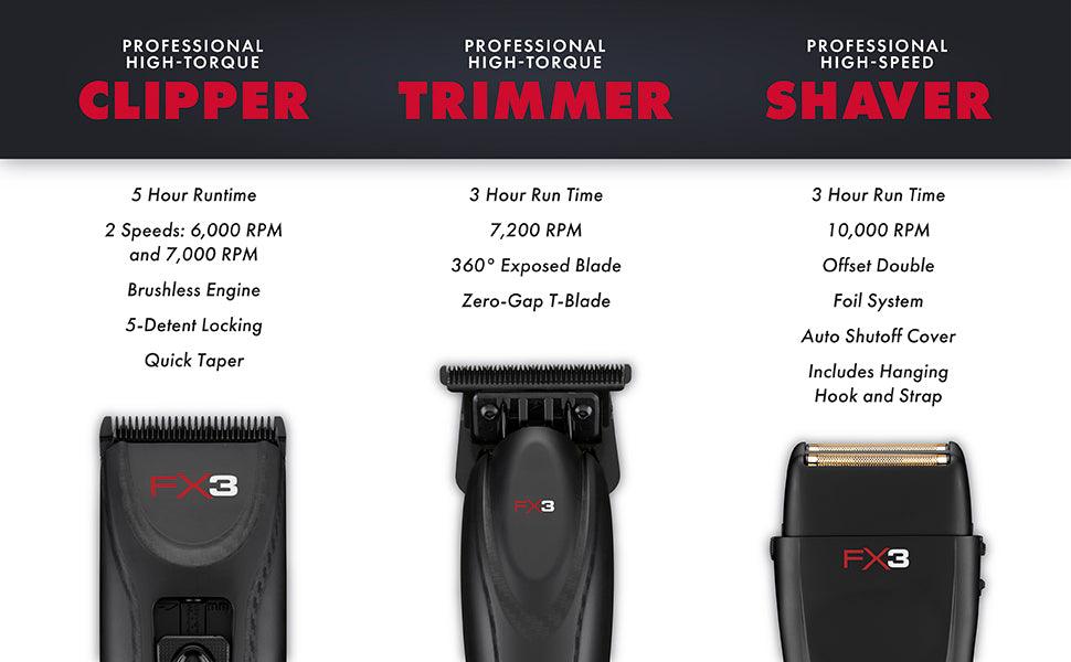 BABYLISS PRO X3 COLLECTION CLIPPER - BLACK BB-FXX3CB - BarberSets