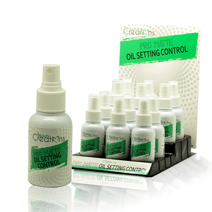 BEAUTY CREACIONES Pro Matte Oil Primer Control Spray Display Set, 12 piezas