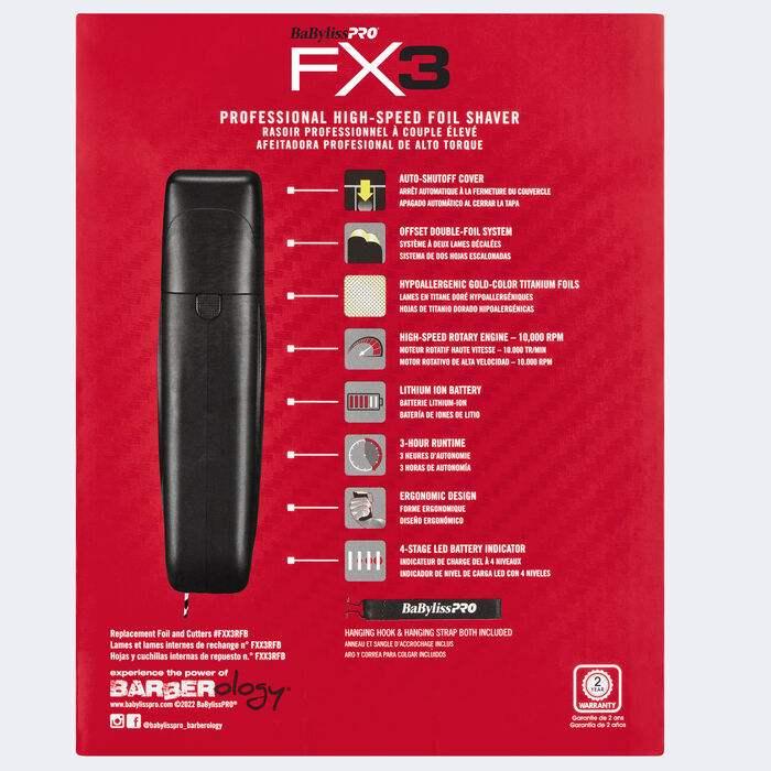 FX3 Black High Speed Double Foil Shaver