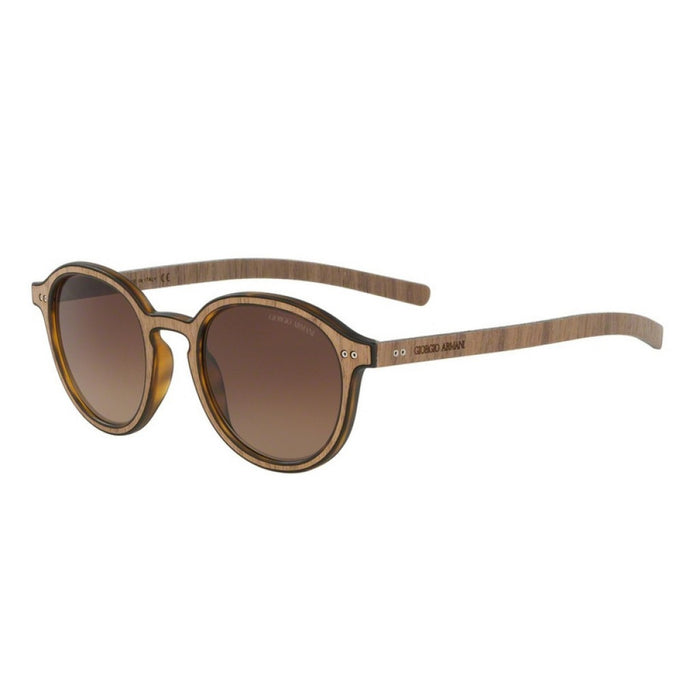 Giorgio Armani AR 8081 5527-13 - Matte Havana-Wood Nut-Brown Gradient by Giorgio Armani for Unisex - 48-21-145 mm Sunglasses