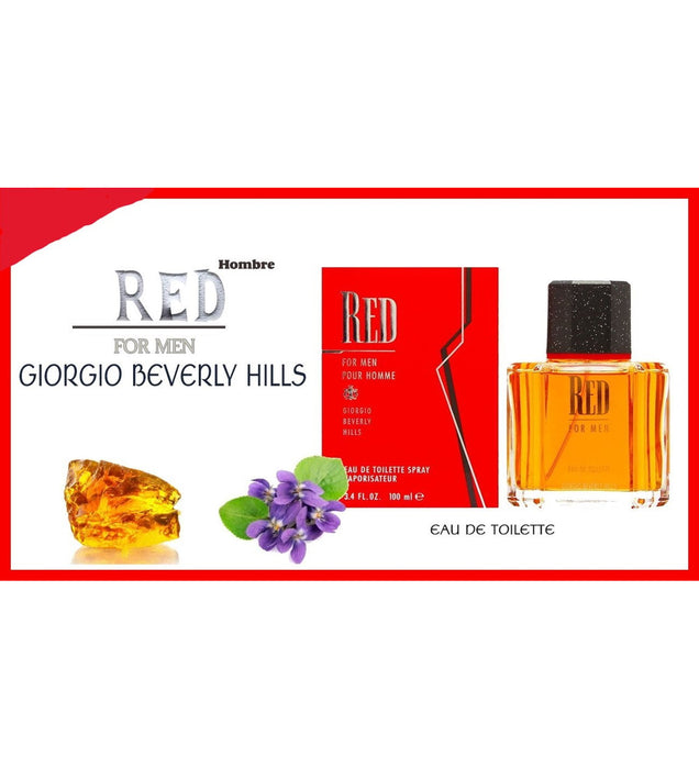 Red by Giorgio Beverly Hills for Men - 3.4 oz EDT Spray