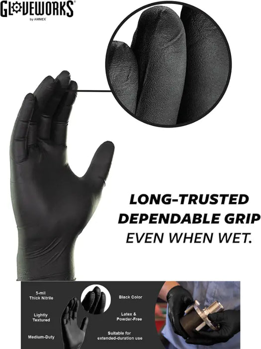 StyleCraft Studio Nitrile Gloves Black (Large)