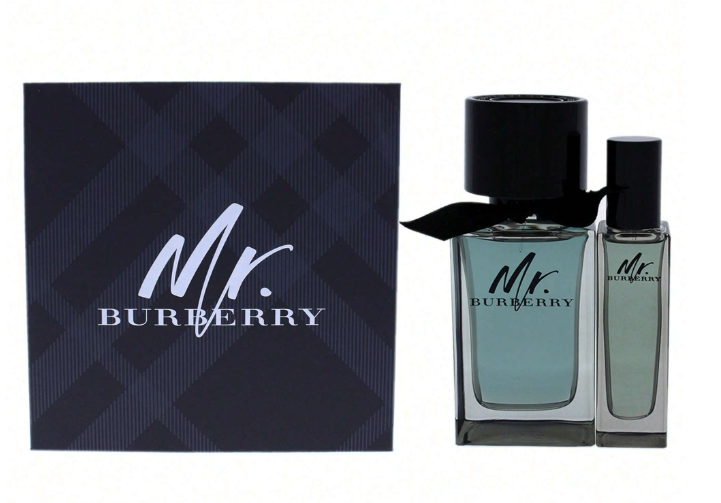 Mr. Burberry de Burberry pour hommes - Coffret 2 pièces Spray EDT de 3,3 oz, Spray EDT de 1 oz