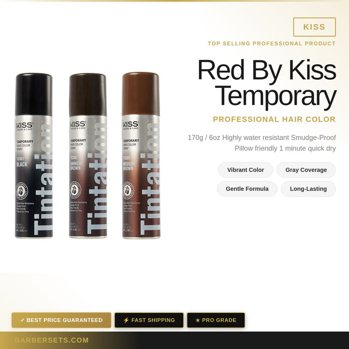 Kiss Red By Kiss Temporary Hair Color Spray - Darkest Brown