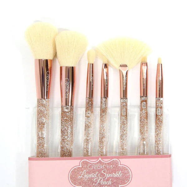 BEAUTY CREACIONES Juego de brochas Liquid Peach Sparkle de 7 piezas