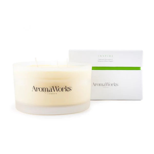 Inspire Candle 3 Wick Large par Aromaworks pour unisexe - Bougie de 14,1 oz