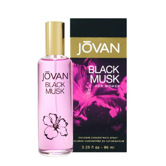 Jovan Black Musk de Jovan para mujeres - Spray concentrado de colonia de 3,25 oz