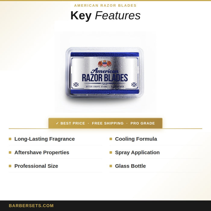 American Razor Blades 100g - After Shave Stone - Alum Block  UPC 840302422106 Asin B0DYWFGBH3