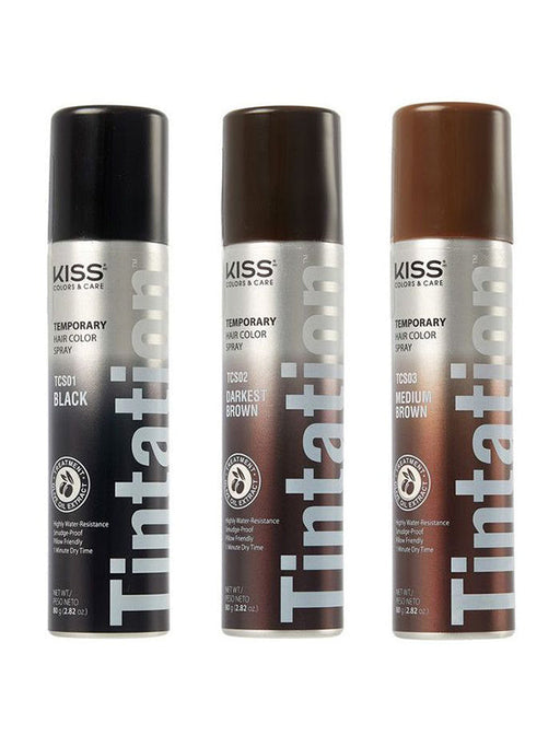 Kiss Red By Kiss Temporary Hair Color Spray - Darkest Brown