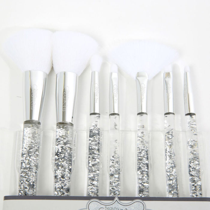 BEAUTY CREATIONS Liquid Sparkle Silver 7 Pc Brush Set