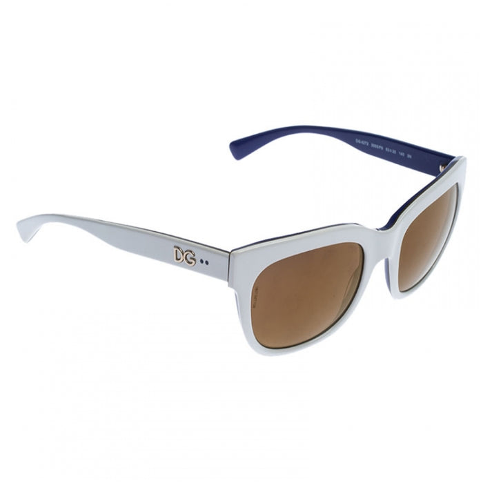 Dolce and Gabbana DG 4272 3005-F9 - Top Blanc-Or-Bleu de Dolce and Gabbana pour Femme - Lunettes de soleil 53-20-140 mm