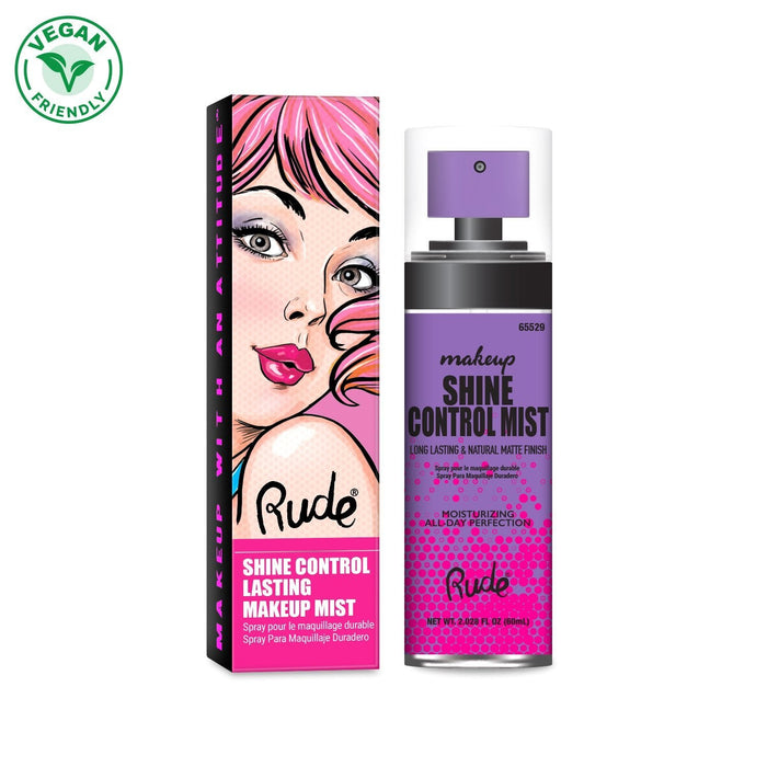 RUDE Set de exhibición de niebla de maquillaje duradera Shine Control, 12 piezas