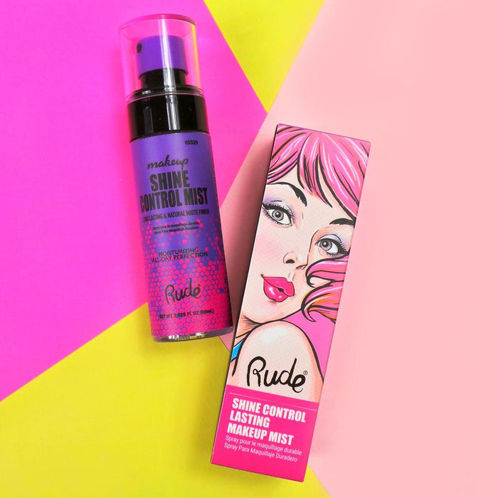 RUDE Shine Control Ensemble de présentation de brume de maquillage durable, 12 pièces