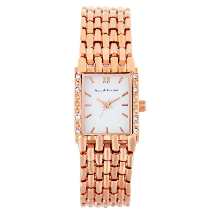 REDS25-RGW Rose Gold Stainless Steel Bracelet Watch by Jean Bellecour for Women - 1 Pc Watch