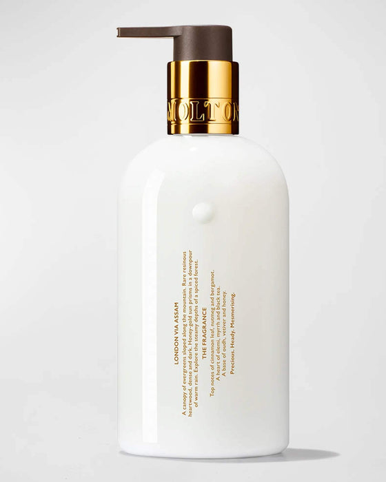 Deliciosa loción para manos de ruibarbo y rosa de Molton Brown para mujeres - Loción para manos de 10 oz