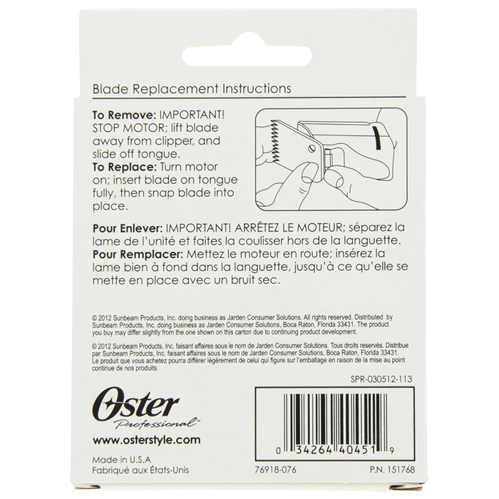 Oster Professional Lame de rechange pour Classic 76 / Star-Teq / Powerline / Outlaw, taille 1A 1/8" (3,2 mm) #76918-076