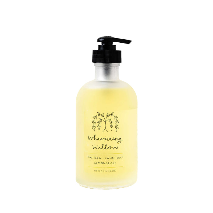 Lemongrass Natural Hand Soap in a Glass Bottle