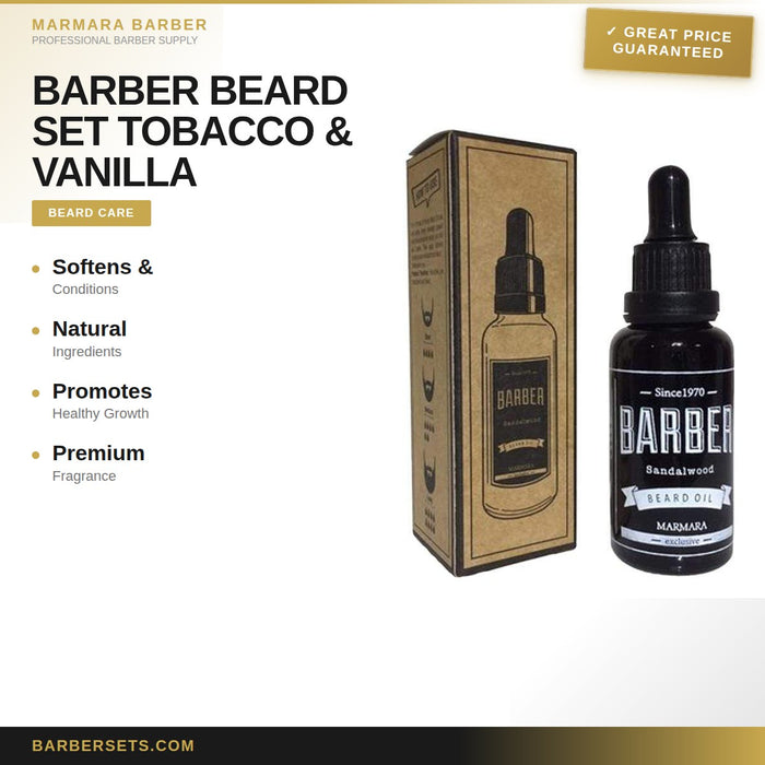 MARMARA BARBER BARBER BEARD SET TOBACCO & VANILLA
