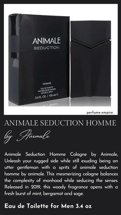 Animale Seduction Homme par Animale pour homme - Spray EDT de 3,4 oz