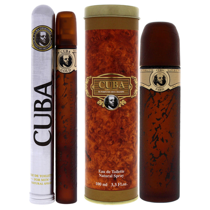 Cuba Gold by Cuba for Men - 2 Pc Gift Set 3.3oz EDT Spray, 1.17oz EDT Spray