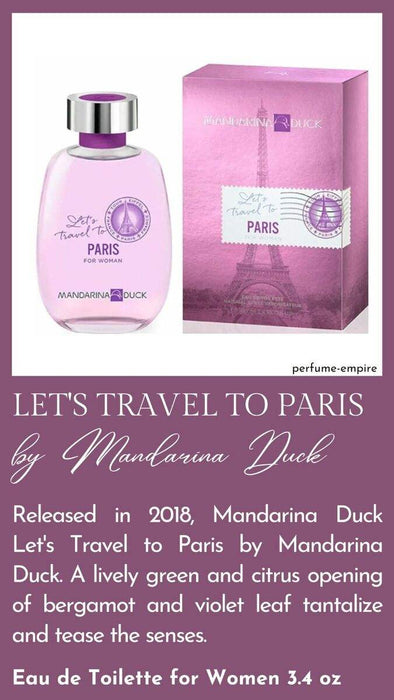 Lets Travel To Paris by Mandarina Duck for Women - 3.4 oz EDT Spray