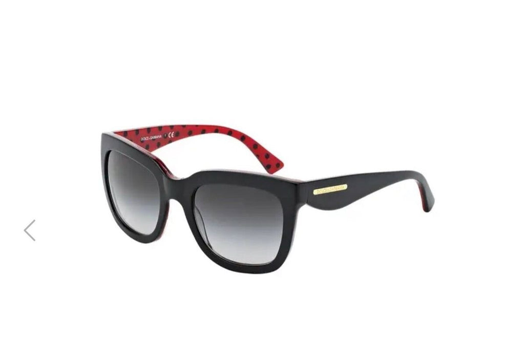 Dolce and Gabbana DG 4197 2871-8G - Noir-Pois Noir-Rouge-Gris Dégradé de Dolce and Gabbana pour Femme - 53-21-140 mm Lunettes de soleil