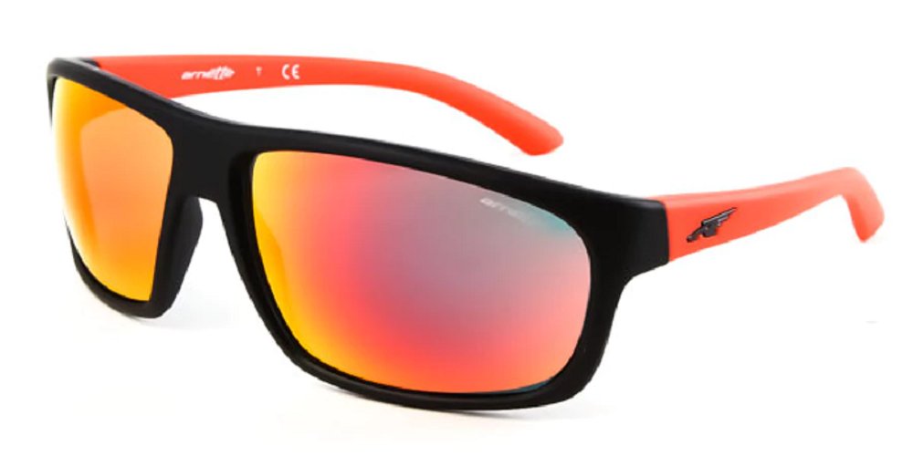 Arnette AN 4225-2376-6Q Burnout - Fuzzy Black-Red Multilayer par Arnette pour Homme - 64-15-130 mm Lunettes de soleil