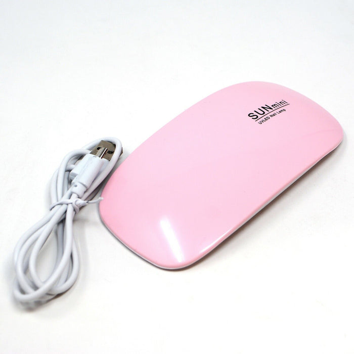 Salón de belleza de uñas blanco y rosa Mini plegable inalámbrico USB carga 6W secador de uñas de secado rápido lámpara UV portátil