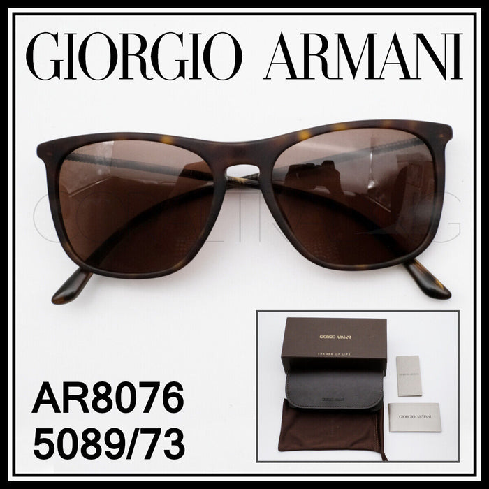 Giorgio Armani AR 8076 5089-73 Frames Of Life - Matte Havana-Brown by Giorgio Armani for Men - 55-17-145 mm Sunglasses