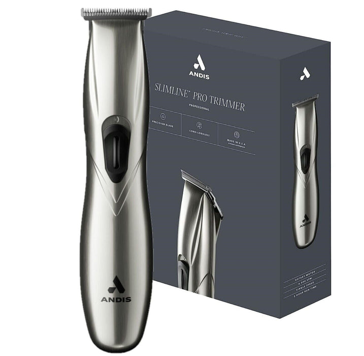 Andis Professional Master Tondeuse sans fil Lame réglable au lithium-ion # 12660 et Tondeuse à cheveux sans fil Slimline Pro Li T-Blade D-8 Chrome # 32810