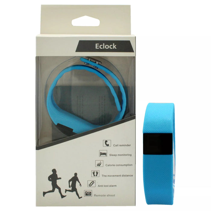 EK-H4 Health Sports Blue Silicone Bracelet by Eclock for Unisex - 1 Pc Bracelet