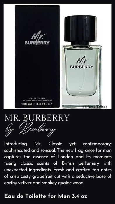 Mr. Burberry by Burberry for Men - 3.3 oz EDT Spray