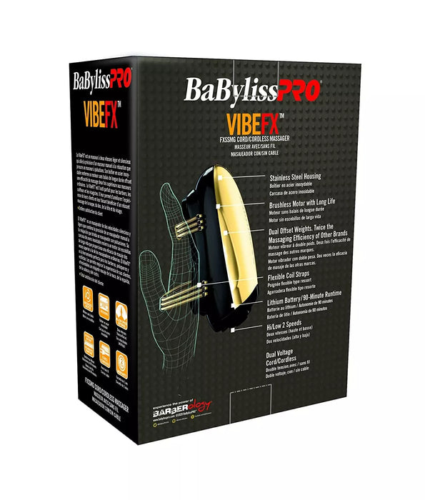 BaBylissPRO VIBEFX Masajeador con cable/inalámbrico dorado 