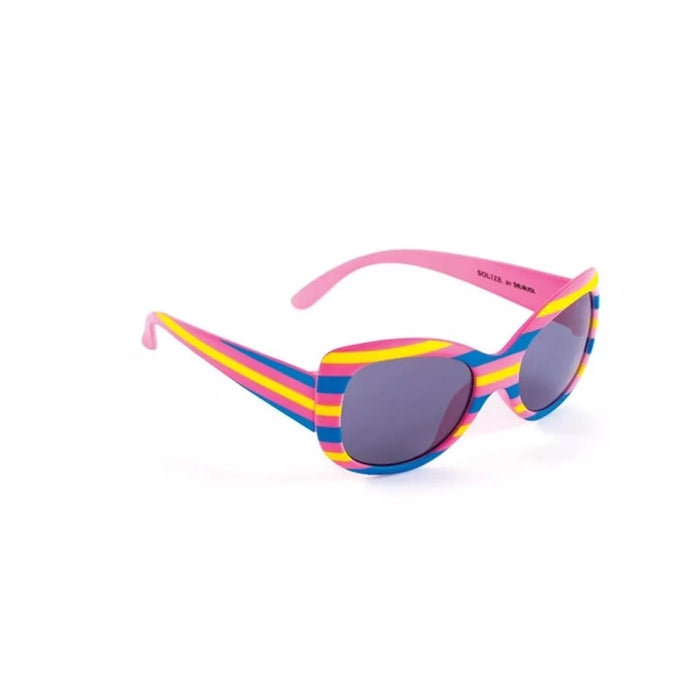 Kids Solize - Over the Rainbow - White Striped to Pink Striped by Delsol for Kids - 1 Pc Sunglasses