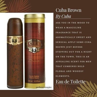 Cuba Brown de Cuba para hombres - Spray EDT de 3.3 oz