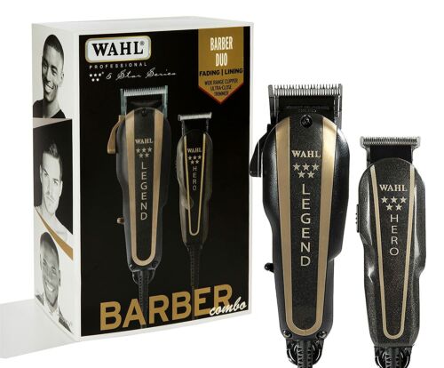 Wahl Professional 5 Star Barber Combo Modelo No 8180 y afeitadora de doble lámina Vanish con cable/inalámbrica #8173-700