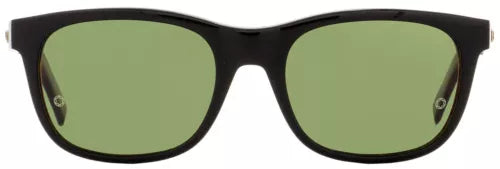 Mont Blanc MB507S 01N - Shiny Black-Green Polarized by Mont Blanc for Men - 53-19-145 mm Sunglasses