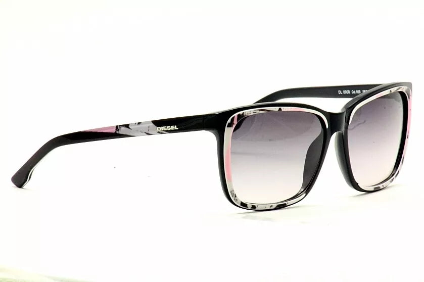 Diesel DL0008 Acetate 05B Black White Pink Smoke by Diesel for Women - 58-15-135 mm Sunglasses