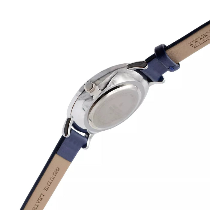 CRB013 La Basic - Silver/Blue Leather Strap Watch by Charlotte Raffaelli for Women - 1 Pc Watch