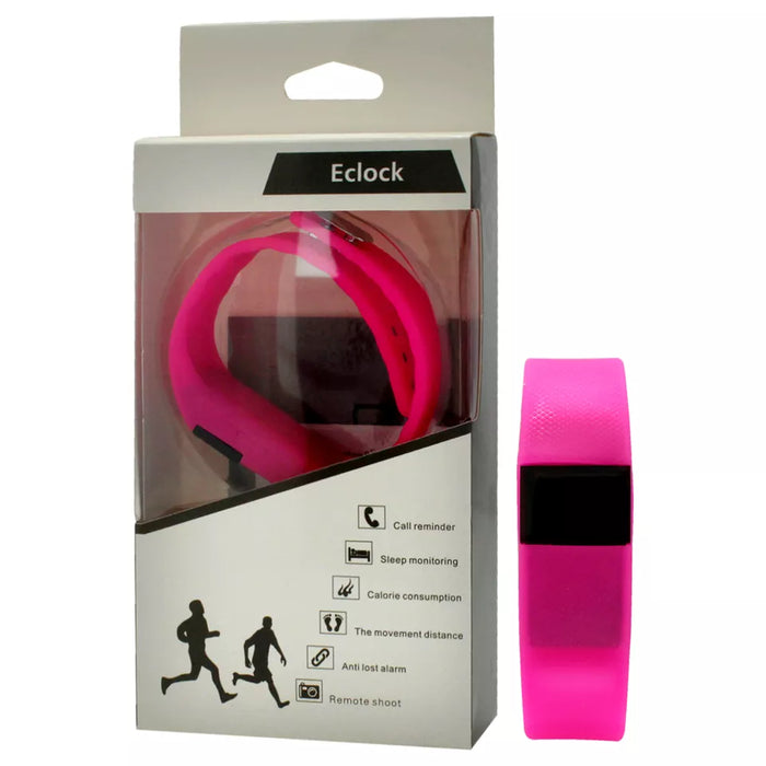 EK-H6 Health Sports Pink Silicone Bracelet by Eclock for Unisex - 1 Pc Bracelet