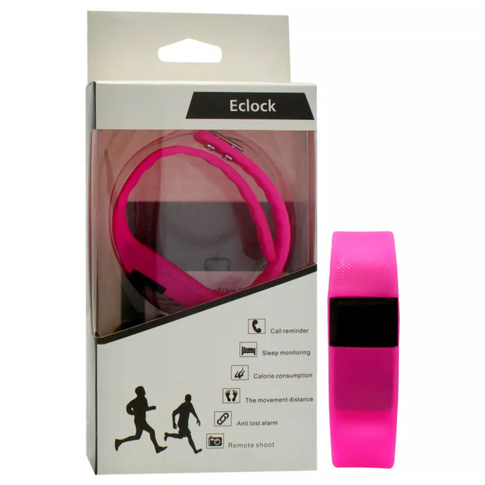 EK-H6 Health Sports Pink Silicone Bracelet by Eclock for Unisex - 1 Pc Bracelet