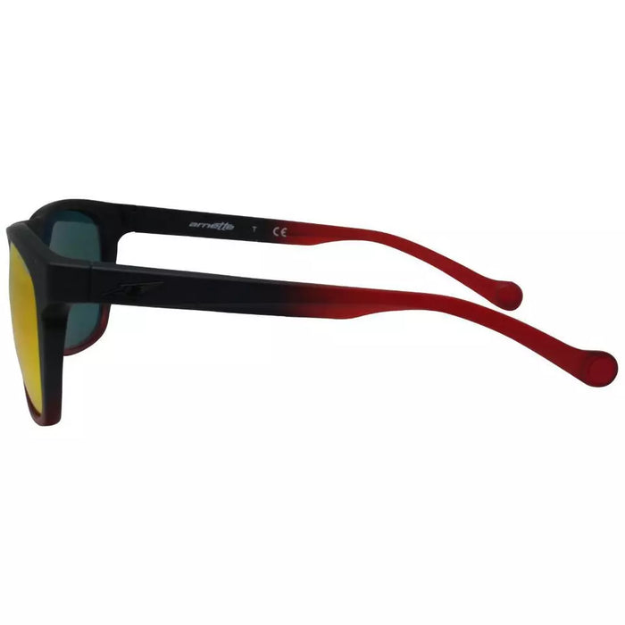 Arnette AN 4203 2256-6Q Groove - Fuzzy Black-Gummy Cherry-Red by Arnette for Men - 55-20-135 mm Sunglasses