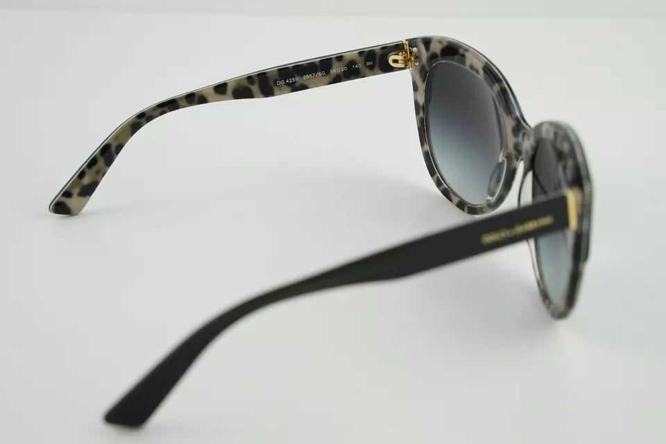 Dolce and Gabbana DG 4259 2857-8G - Top Noir Sur Dégradé Leo-Grey de Dolce and Gabbana pour Femme - Lunettes de soleil 56-20-140 mm