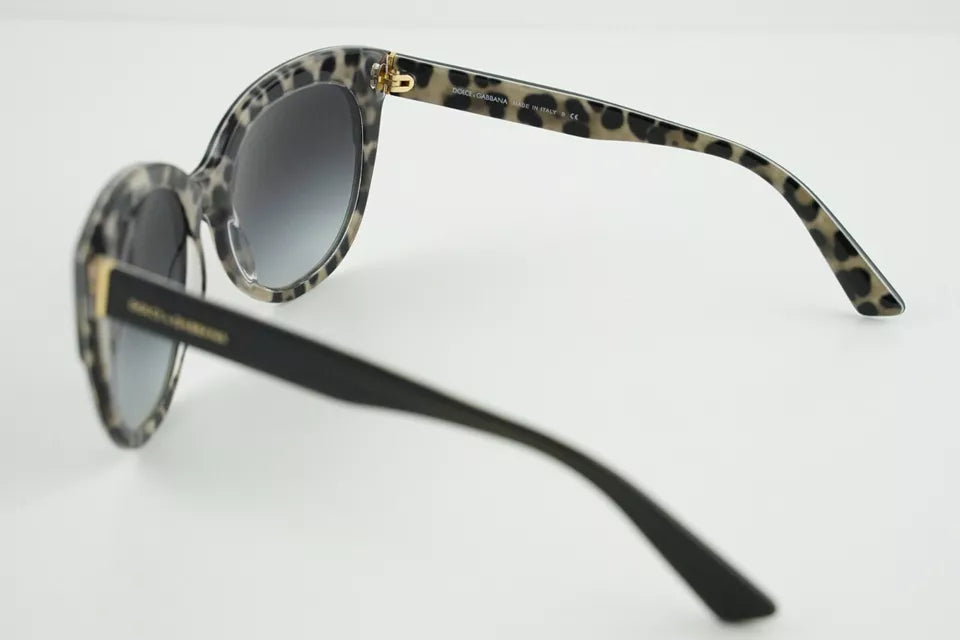 Dolce and Gabbana DG 4259 2857-8G - Top Noir Sur Dégradé Leo-Grey de Dolce and Gabbana pour Femme - Lunettes de soleil 56-20-140 mm