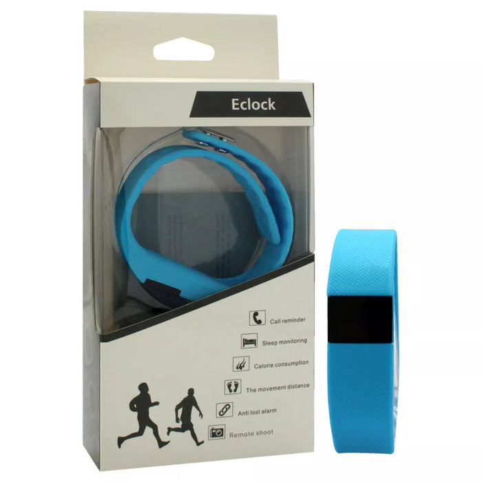 EK-H4 Health Sports Blue Silicone Bracelet by Eclock for Unisex - 1 Pc Bracelet