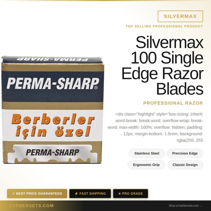 Silvermax 100 Single Edge Razor Blades